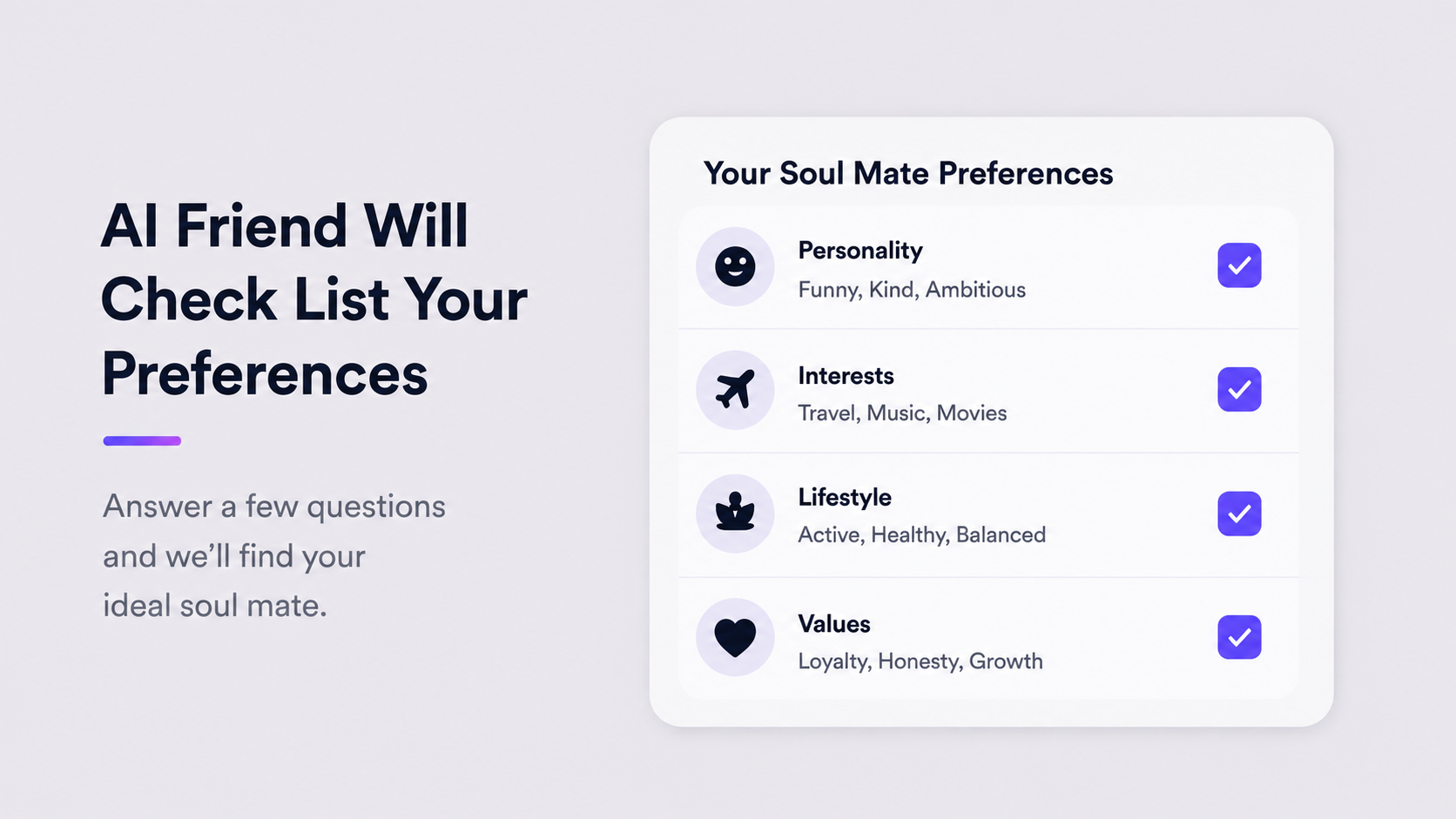 Your AI friend checks your preferences