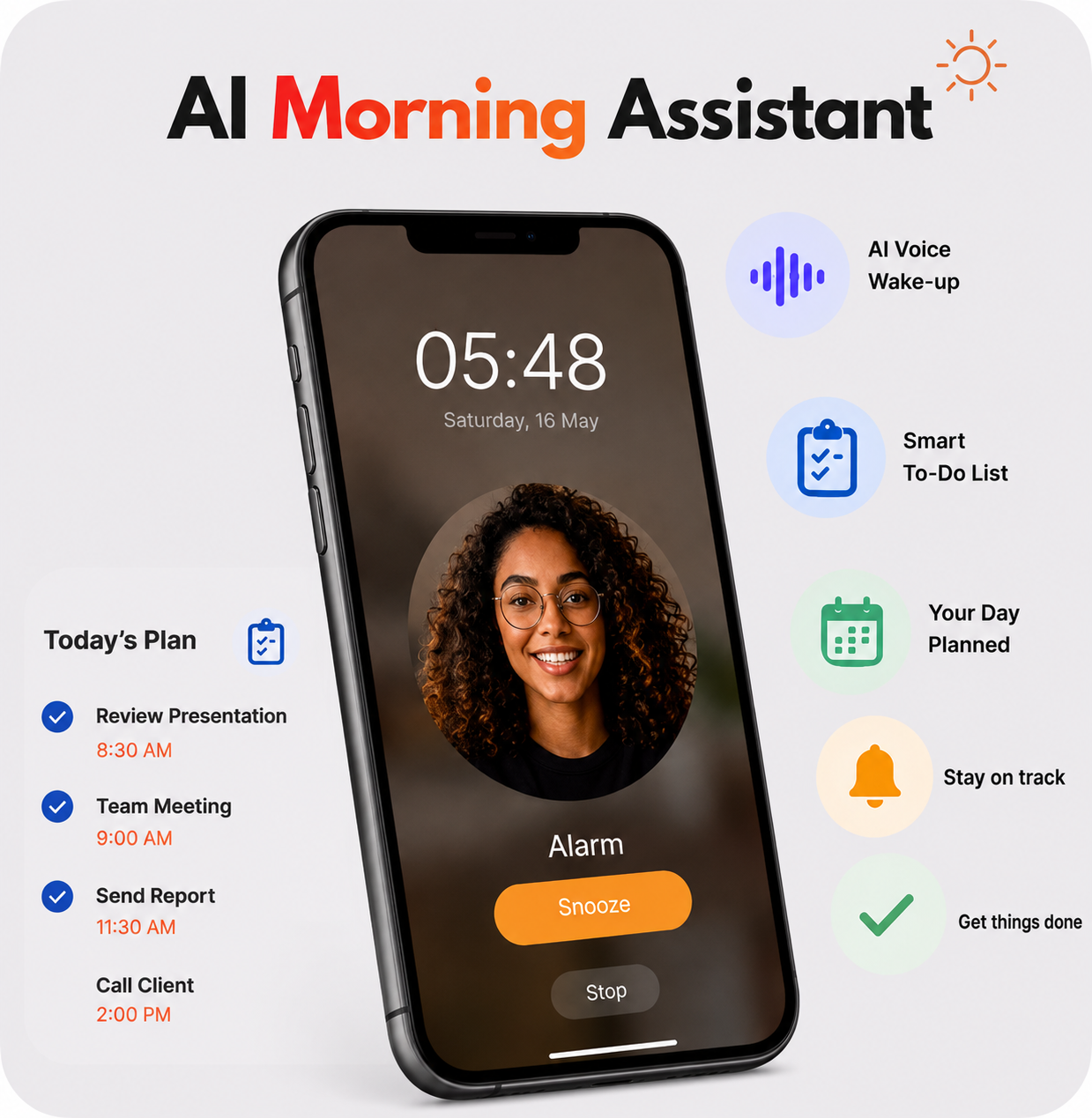 AI morning assistant on your phone